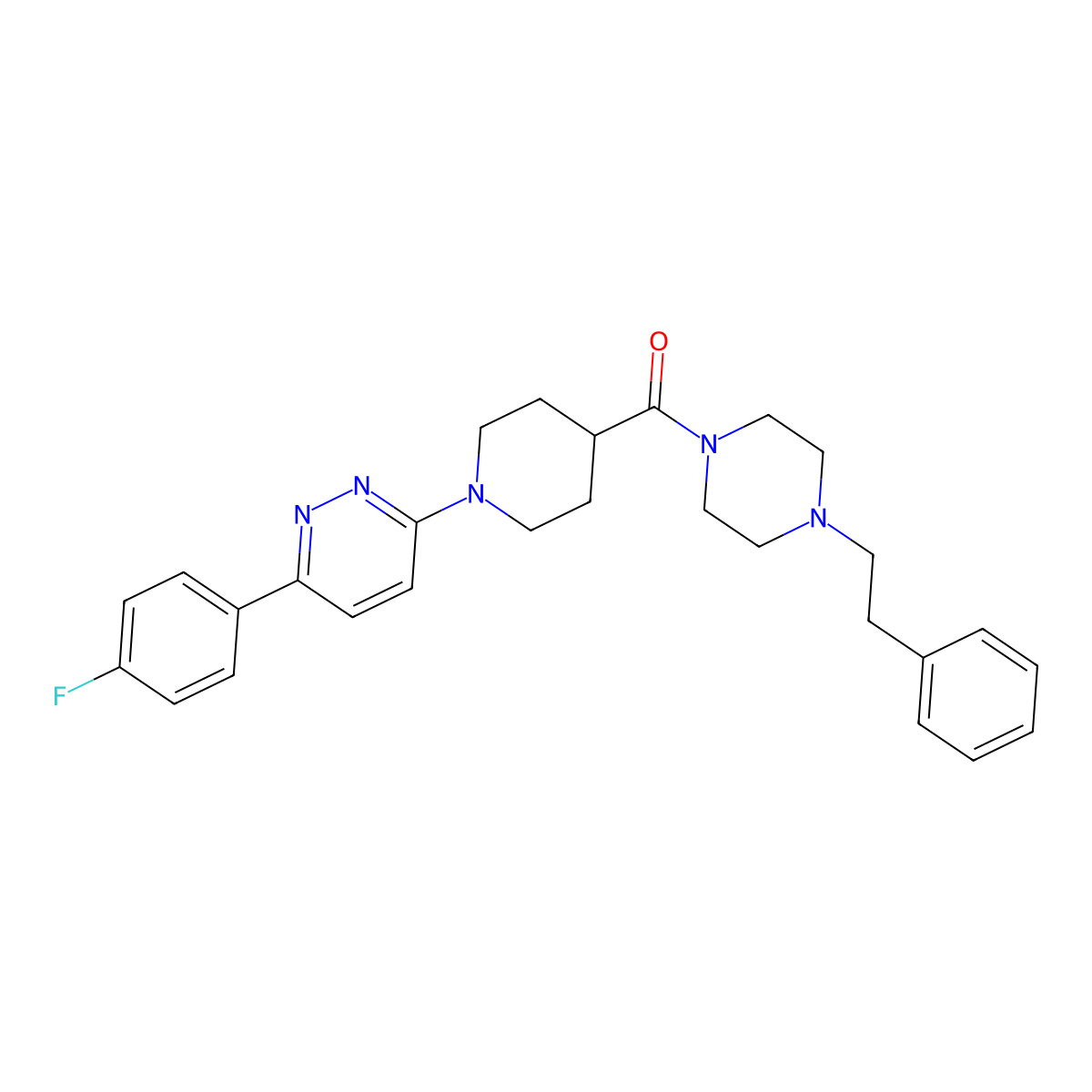 (1-(6-(4-Fluorophenyl)pyridazin-3-yl)piperidin-4-yl)(4-phenethylpiperazin-1-yl)methanone molecular structure, CAS 1105218-31-2
