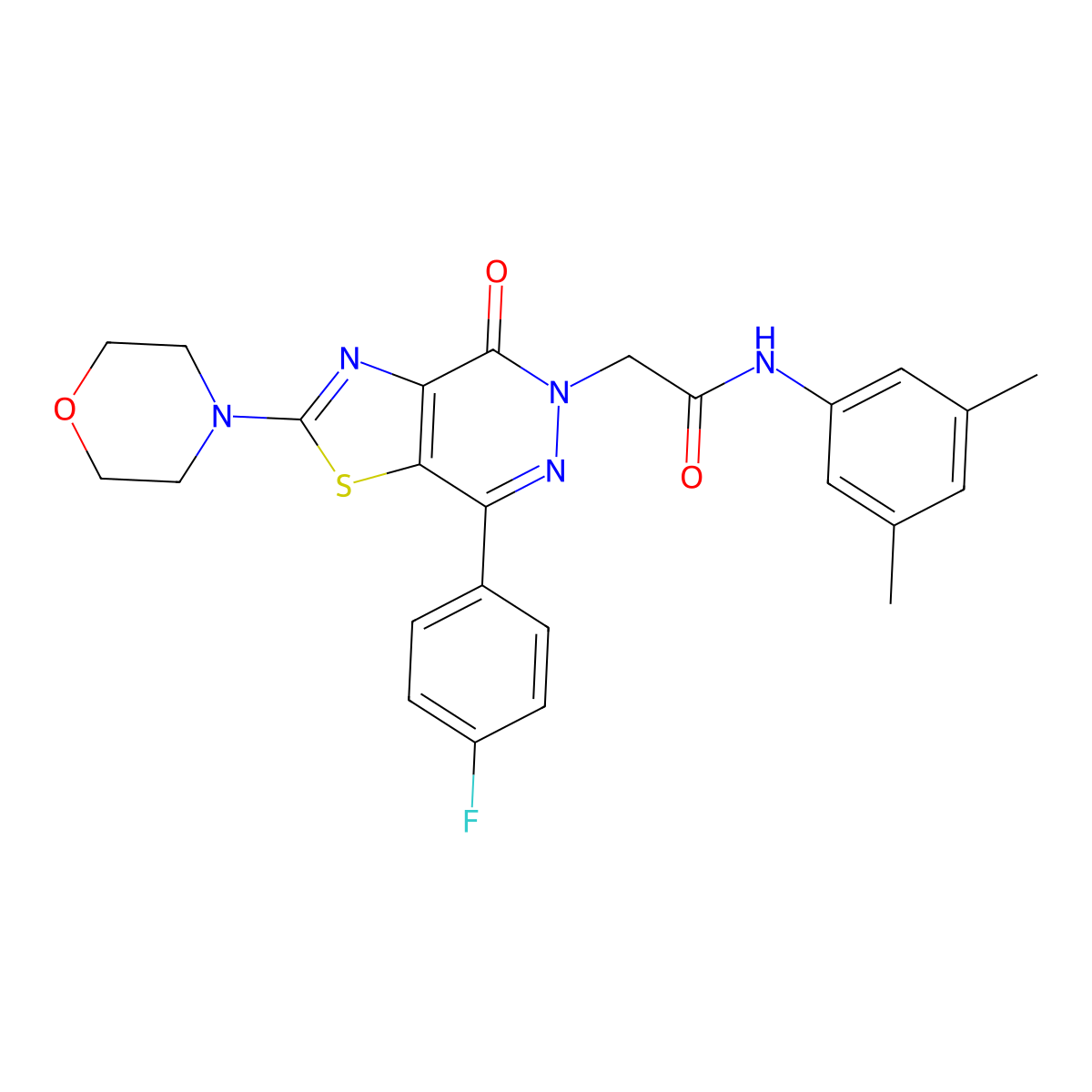 N-(3,5-dimethylphenyl)-2-(7-(4-fluorophenyl)-2-morpholino-4-oxothiazolo[4,5-d]pyridazin-5(4H)-yl)acetamide molecular structure, CAS 1105218-35-6