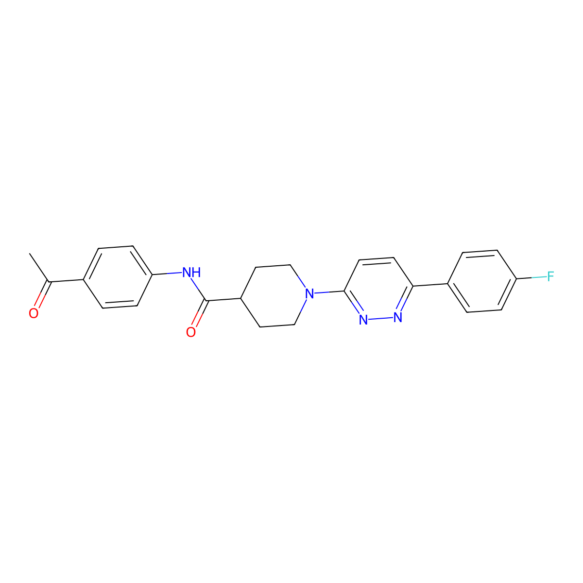 N-(4-acetylphenyl)-1-[6-(4-fluorophenyl)pyridazin-3-yl]piperidine-4-carboxamide molecular structure, CAS 1105218-43-6