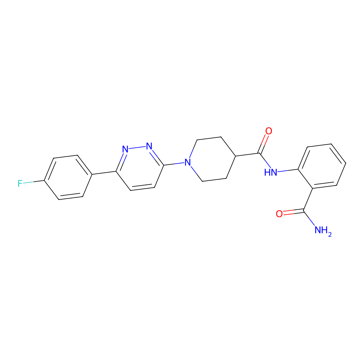 N-(2-carbamoylphenyl)-1-[6-(4-fluorophenyl)pyridazin-3-yl]piperidine-4-carboxamide molecular structure, CAS 1105218-49-2