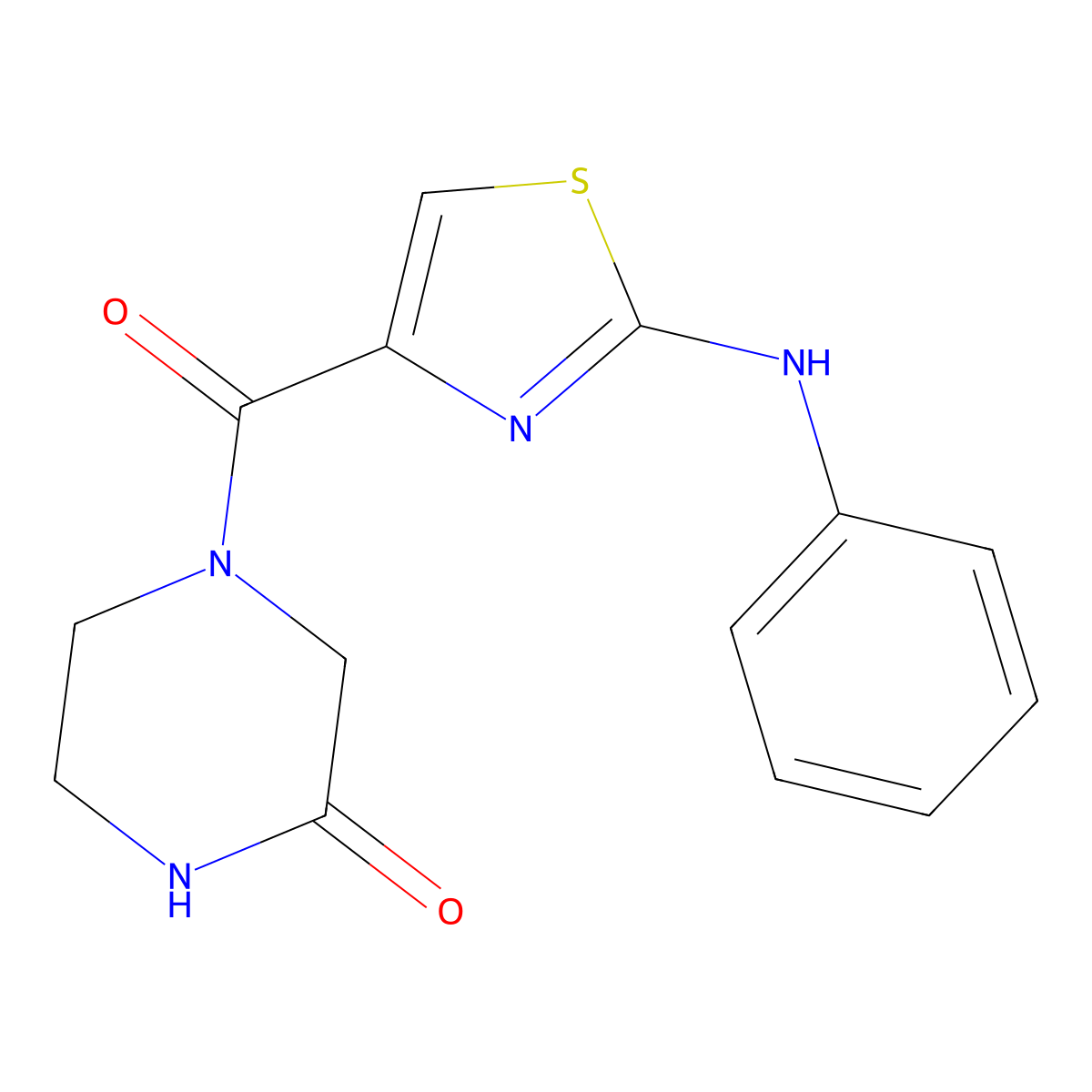 4-(2-(Phenylamino)thiazole-4-carbonyl)piperazin-2-one molecular structure, CAS 1105218-58-3