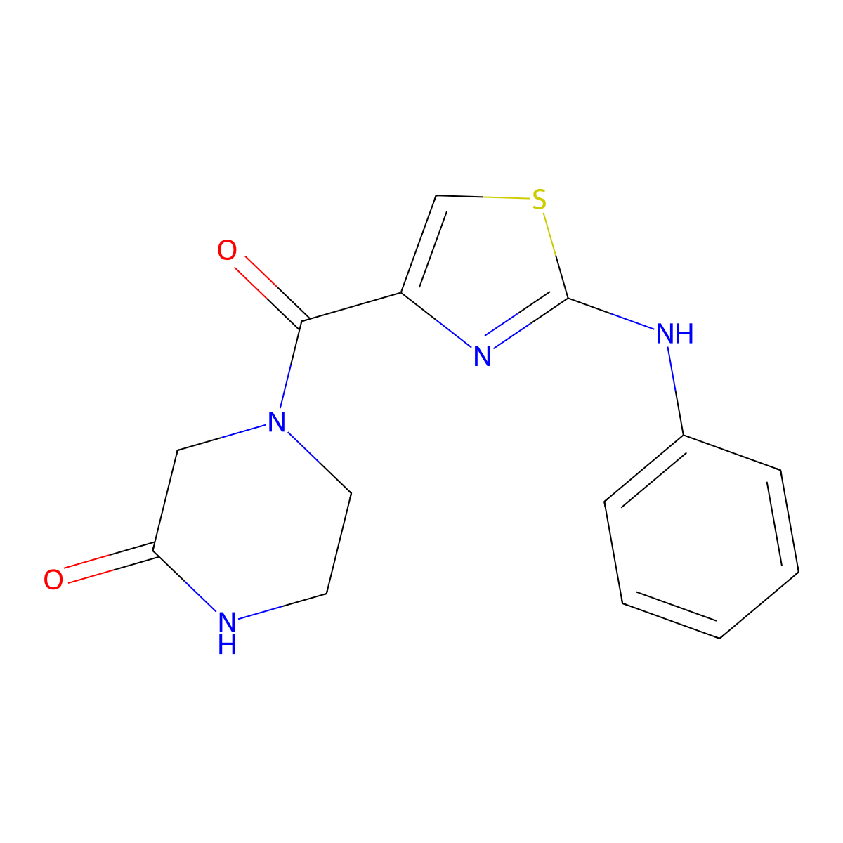 4-(2-(Phenylamino)thiazole-4-carbonyl)piperazin-2-one molecular structure, CAS 1105218-58-3