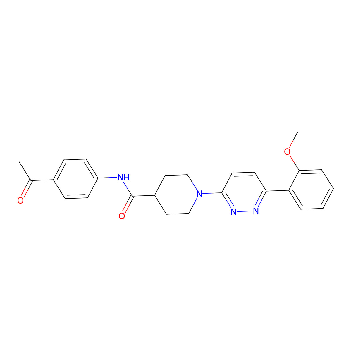 N-(4-acetylphenyl)-1-[6-(2-methoxyphenyl)pyridazin-3-yl]piperidine-4-carboxamide molecular structure, CAS 1105218-73-2