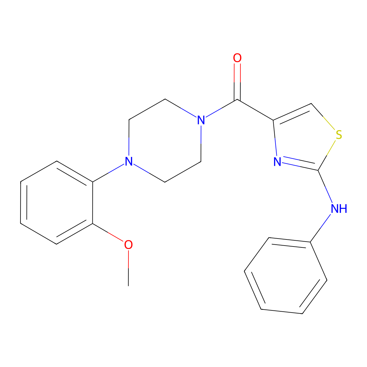 (4-(2-Methoxyphenyl)piperazin-1-yl)(2-(phenylamino)thiazol-4-yl)methanone molecular structure, CAS 1105218-76-5
