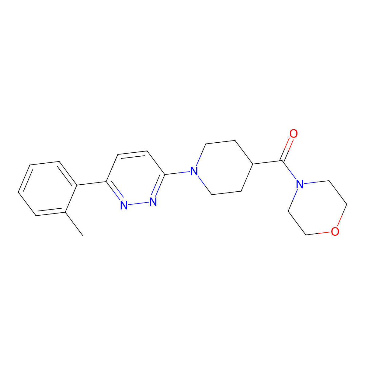 4-{1-[6-(2-Methylphenyl)pyridazin-3-yl]piperidine-4-carbonyl}morpholine molecular structure, CAS 1105218-79-8