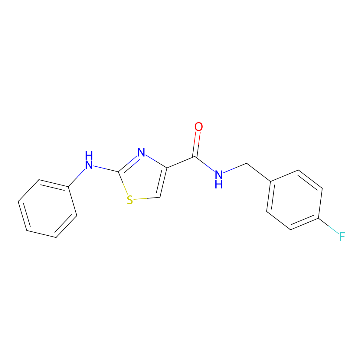 N-[(4-fluorophenyl)methyl]-2-(phenylamino)-1,3-thiazole-4-carboxamide molecular structure, CAS 1105218-82-3