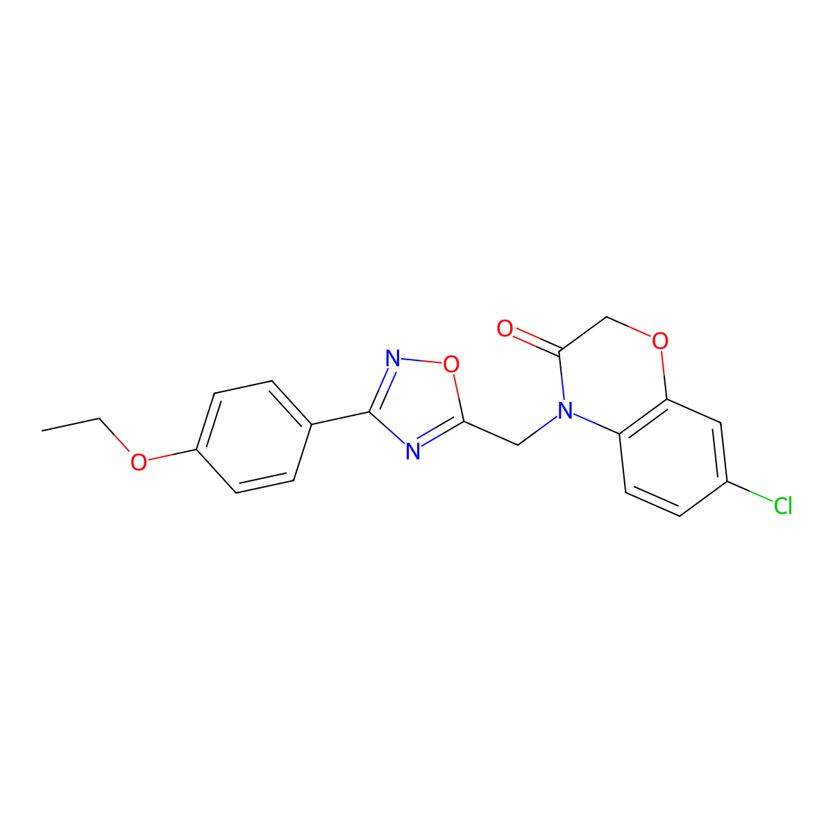 7-chloro-4-((3-(4-ethoxyphenyl)-1,2,4-oxadiazol-5-yl)methyl)-2H-benzo[b][1,4]oxazin-3(4H)-one molecular structure, CAS 1105218-89-0