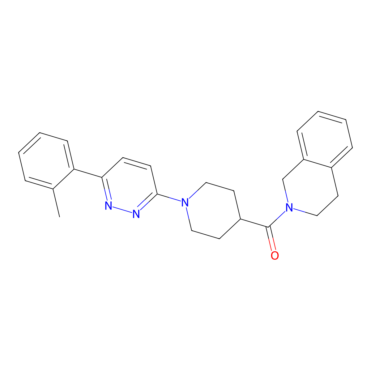 (3,4-dihydroisoquinolin-2(1H)-yl)(1-(6-(o-tolyl)pyridazin-3-yl)piperidin-4-yl)methanone molecular structure, CAS 1105218-92-5