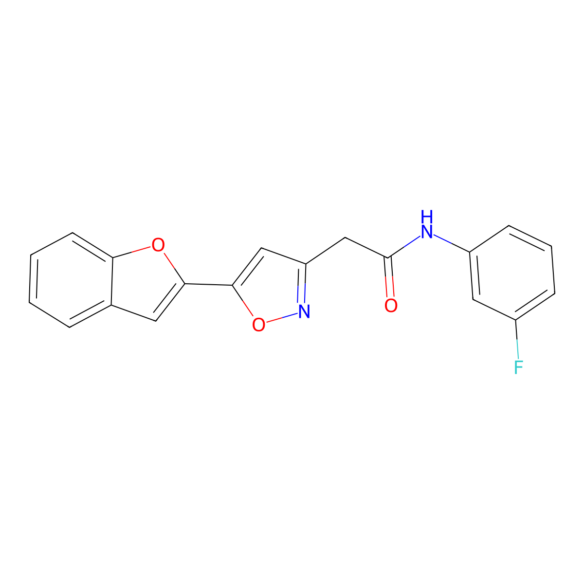 2-(5-(benzofuran-2-yl)isoxazol-3-yl)-N-(3-fluorophenyl)acetamide molecular structure, CAS 1105218-94-7