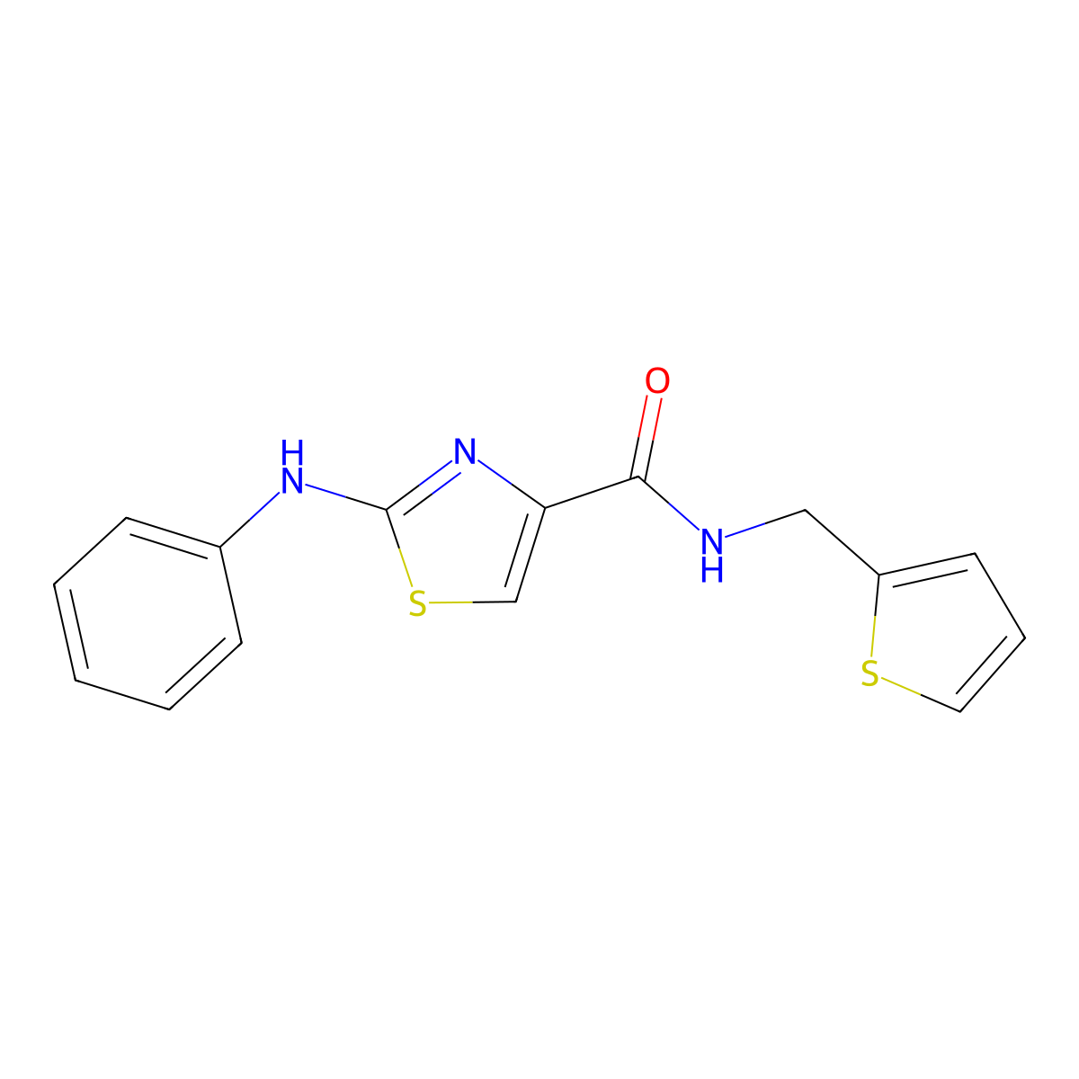 2-(phenylamino)-N-(thiophen-2-ylmethyl)thiazole-4-carboxamide molecular structure, CAS 1105218-95-8