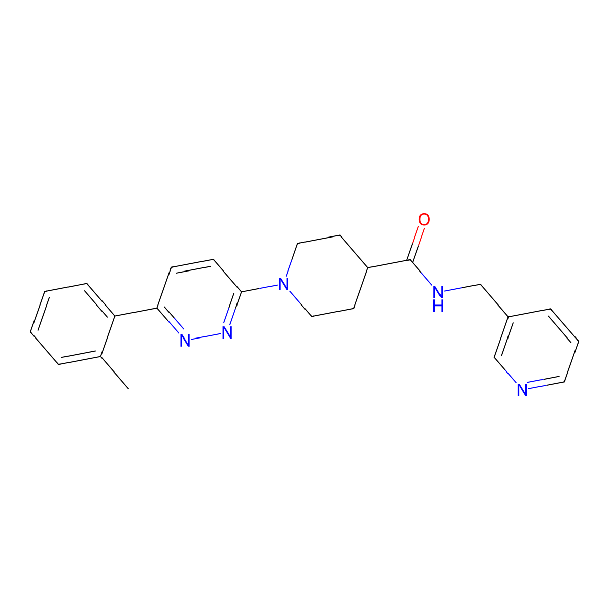 N-(pyridin-3-ylmethyl)-1-(6-(o-tolyl)pyridazin-3-yl)piperidine-4-carboxamide molecular structure, CAS 1105218-99-2