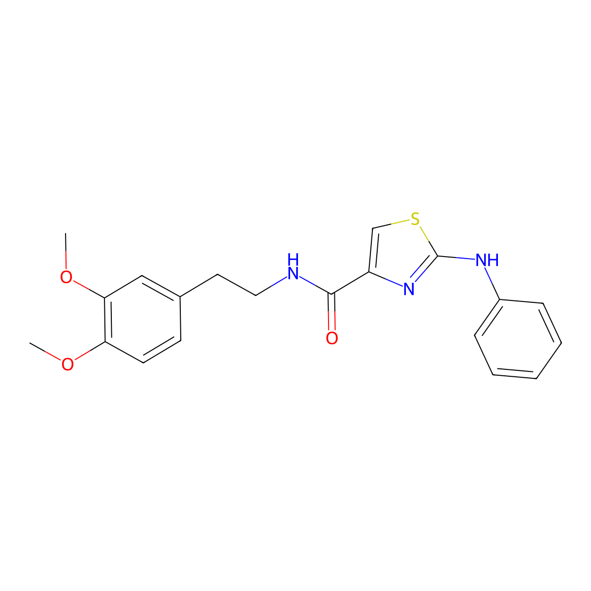 N-(3,4-dimethoxyphenethyl)-2-(phenylamino)thiazole-4-carboxamide molecular structure, CAS 1105219-02-0