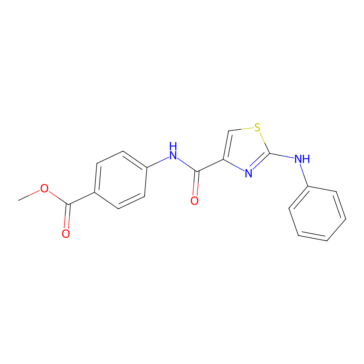 Methyl 4-(2-(phenylamino)thiazole-4-carboxamido)benzoate molecular structure, CAS 1105219-09-7