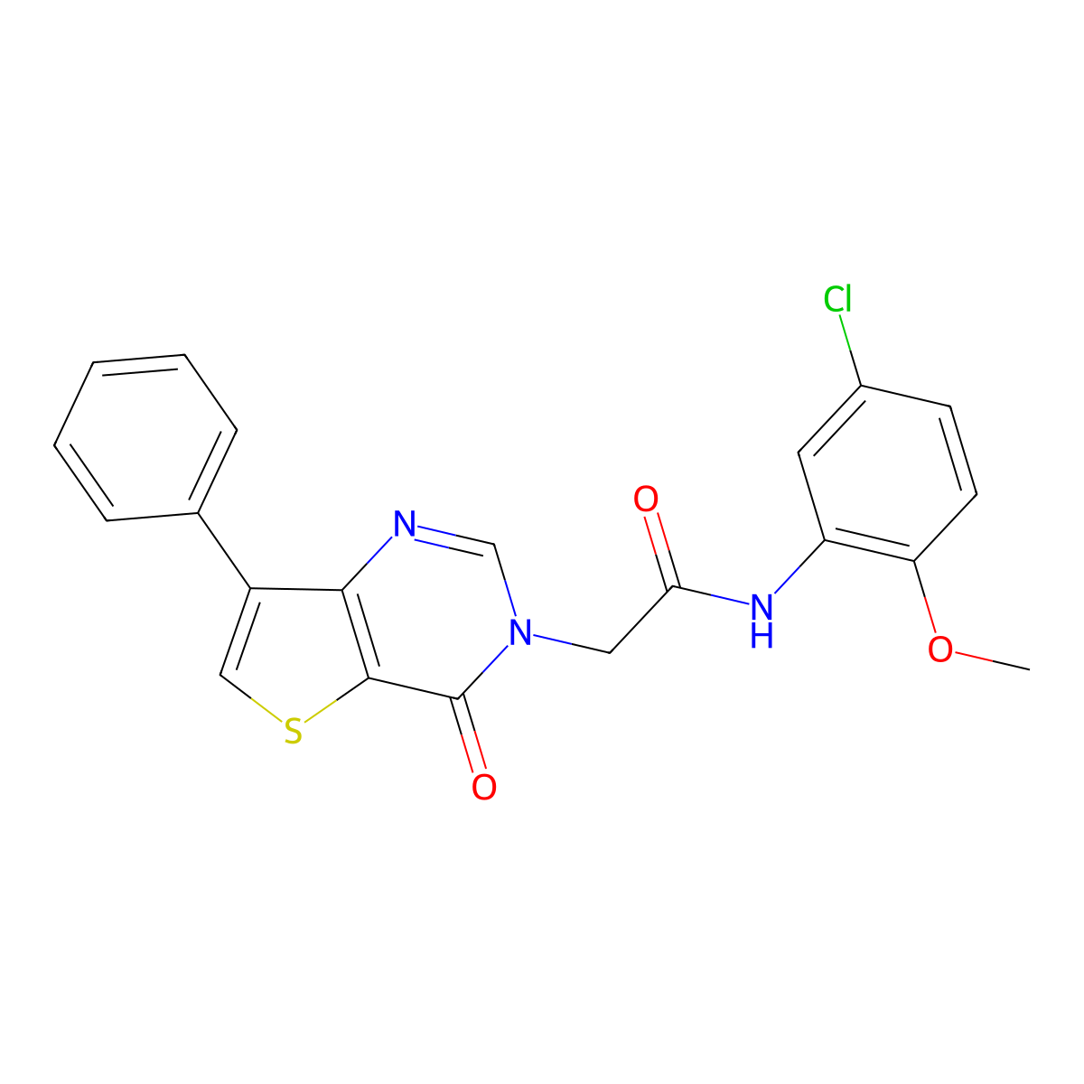 N-(5-chloro-2-methoxyphenyl)-2-(4-oxo-7-phenylthieno[3,2-d]pyrimidin-3(4H)-yl)acetamide molecular structure, CAS 1105219-10-0