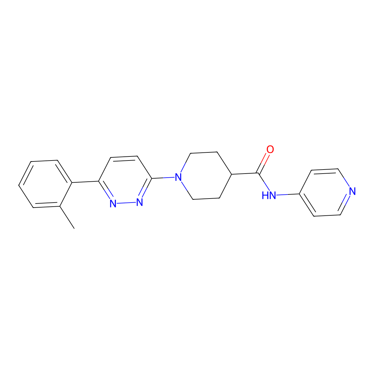 N-(pyridin-4-yl)-1-(6-(o-tolyl)pyridazin-3-yl)piperidine-4-carboxamide molecular structure, CAS 1105219-13-3
