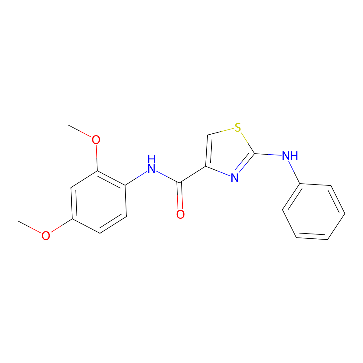 N-(2,4-dimethoxyphenyl)-2-(phenylamino)thiazole-4-carboxamide molecular structure, CAS 1105219-16-6