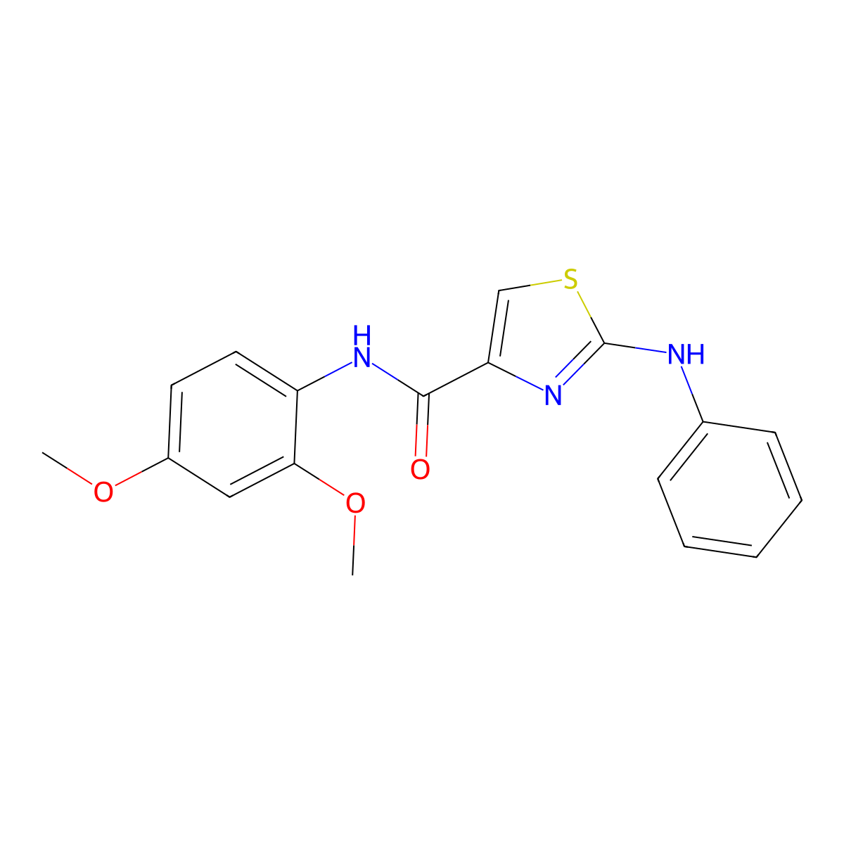 N-(2,4-dimethoxyphenyl)-2-(phenylamino)thiazole-4-carboxamide molecular structure, CAS 1105219-16-6