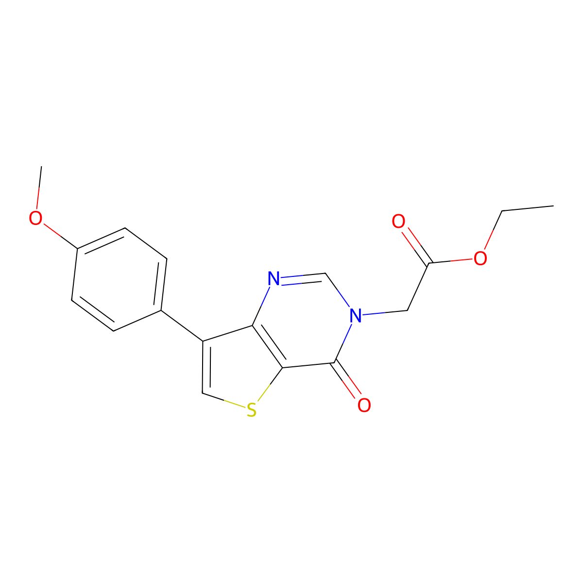 ethyl [7-(4-methoxyphenyl)-4-oxothieno[3,2-d]pyrimidin-3(4H)-yl]acetate molecular structure, CAS 1105219-24-6