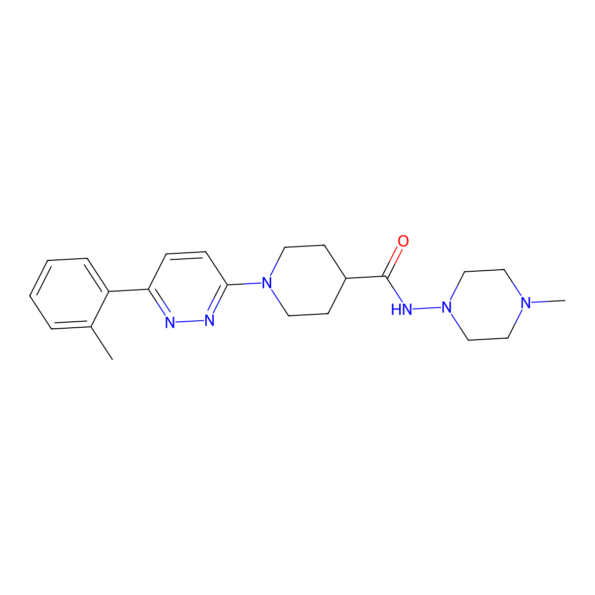 N-(4-methylpiperazin-1-yl)-1-(6-(o-tolyl)pyridazin-3-yl)piperidine-4-carboxamide molecular structure, CAS 1105219-27-9