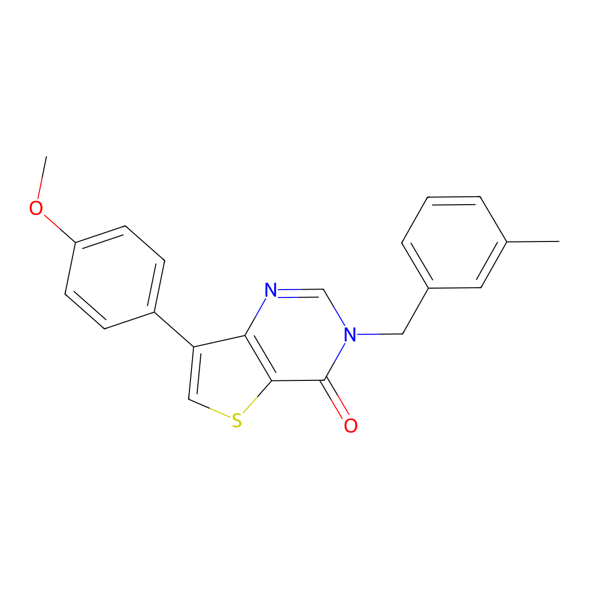 7-(4-methoxyphenyl)-3-(3-methylbenzyl)thieno[3,2-d]pyrimidin-4(3H)-one molecular structure, CAS 1105219-30-4