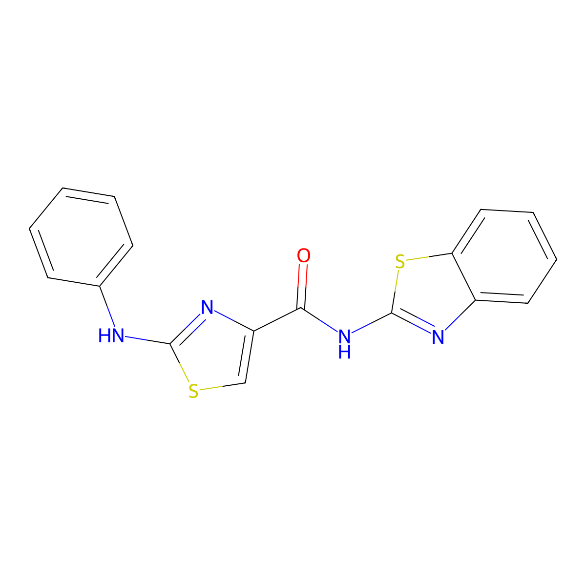 N-(1,3-benzothiazol-2-yl)-2-(phenylamino)-1,3-thiazole-4-carboxamide molecular structure, CAS 1105219-31-5