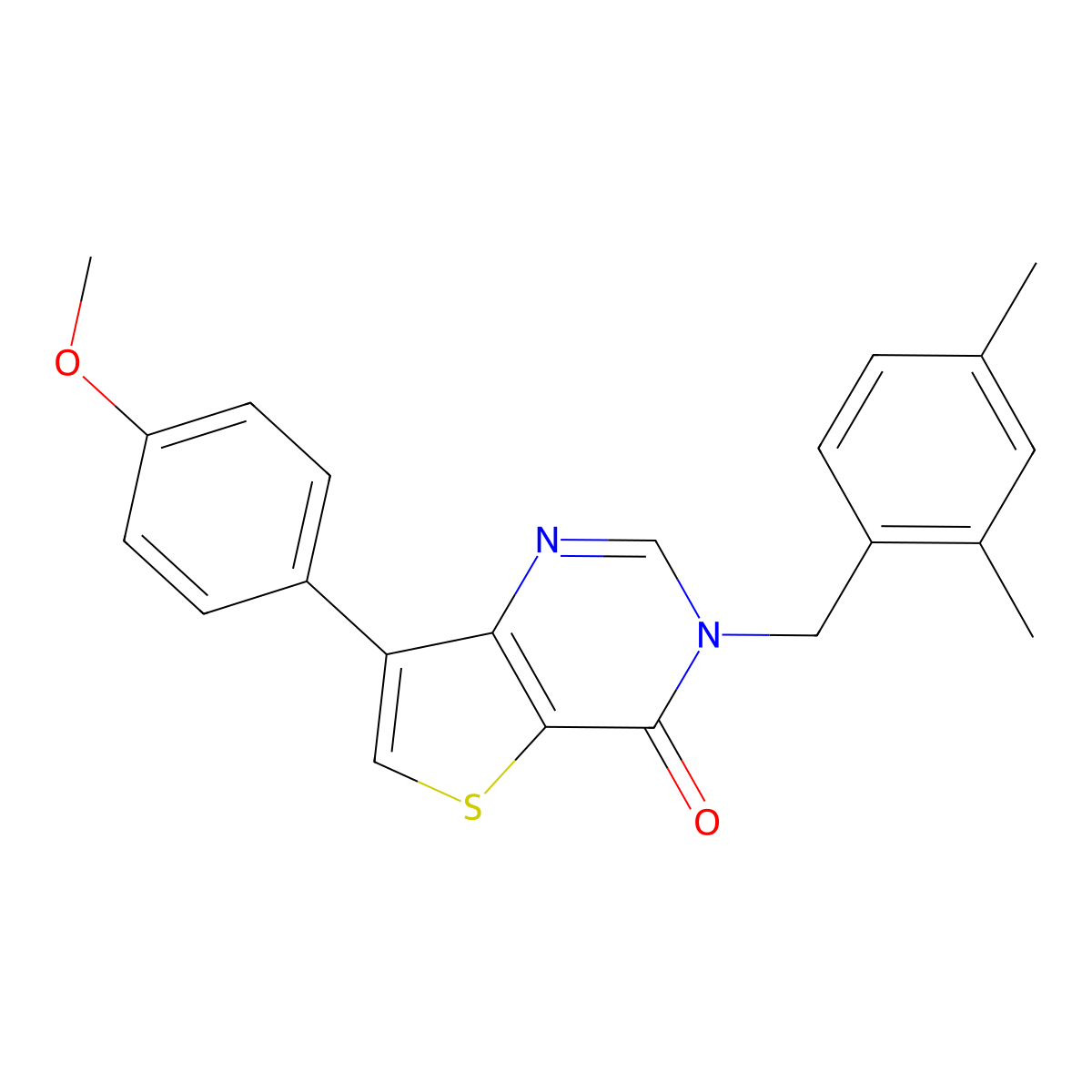 3-[(2,4-dimethylphenyl)methyl]-7-(4-methoxyphenyl)-3H,4H-thieno[3,2-d]pyrimidin-4-one molecular structure, CAS 1105219-35-9