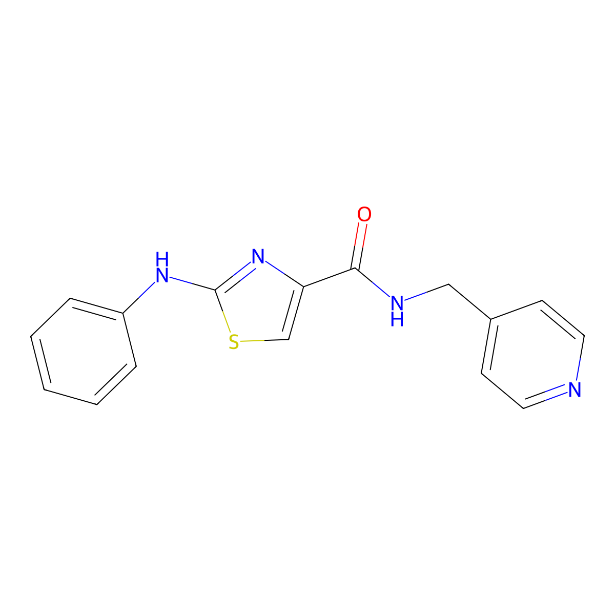 2-(phenylamino)-N-(pyridin-4-ylmethyl)thiazole-4-carboxamide molecular structure, CAS 1105219-36-0