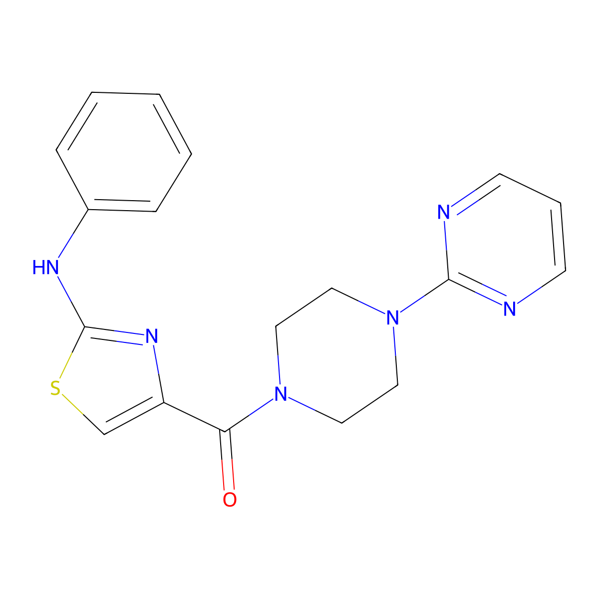 (2-(Phenylamino)thiazol-4-yl)(4-(pyrimidin-2-yl)piperazin-1-yl)methanone molecular structure, CAS 1105219-46-2