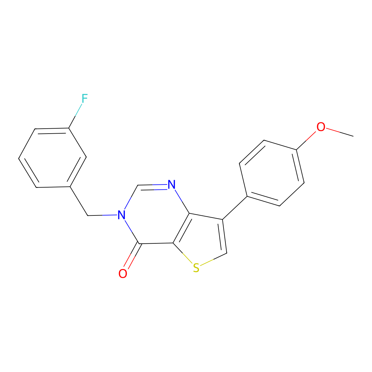 3-(3-fluorobenzyl)-7-(4-methoxyphenyl)thieno[3,2-d]pyrimidin-4(3H)-one molecular structure, CAS 1105219-48-4