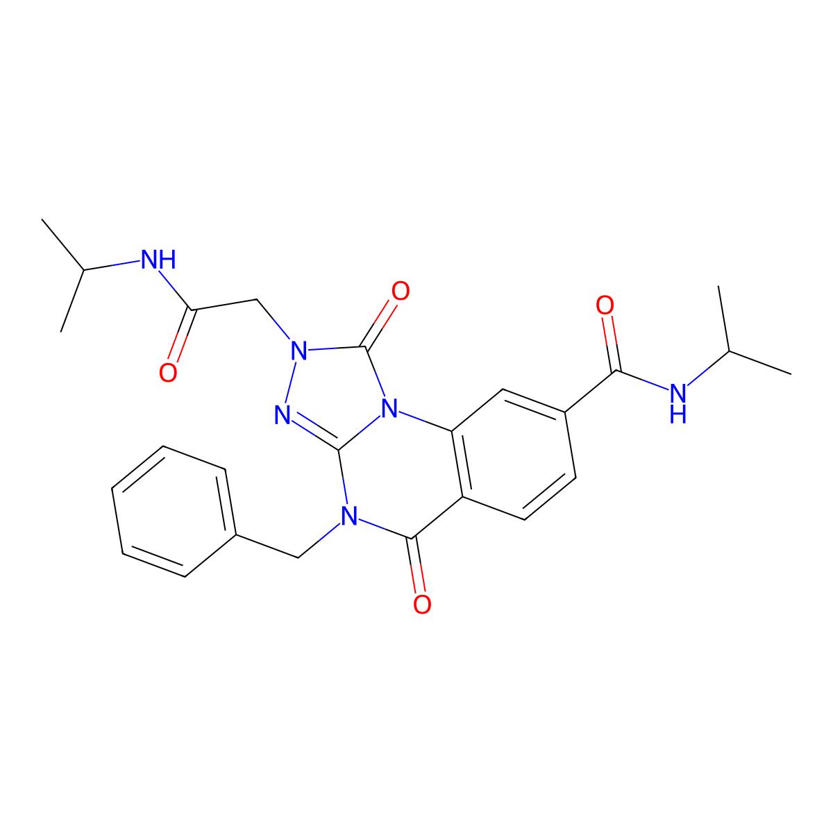 4-benzyl-N-isopropyl-2-(2-(isopropylamino)-2-oxoethyl)-1,5-dioxo-1,2,4,5-tetrahydro-[1,2,4]triazolo[4,3-a]quinazoline-8-carboxamide molecular structure, CAS 1105219-56-4