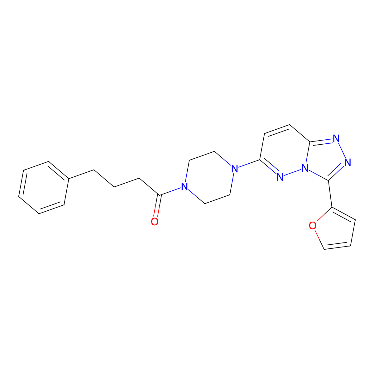 1-{4-[3-(Furan-2-yl)-[1,2,4]triazolo[4,3-b]pyridazin-6-yl]piperazin-1-yl}-4-phenylbutan-1-one molecular structure, CAS 1105219-59-7