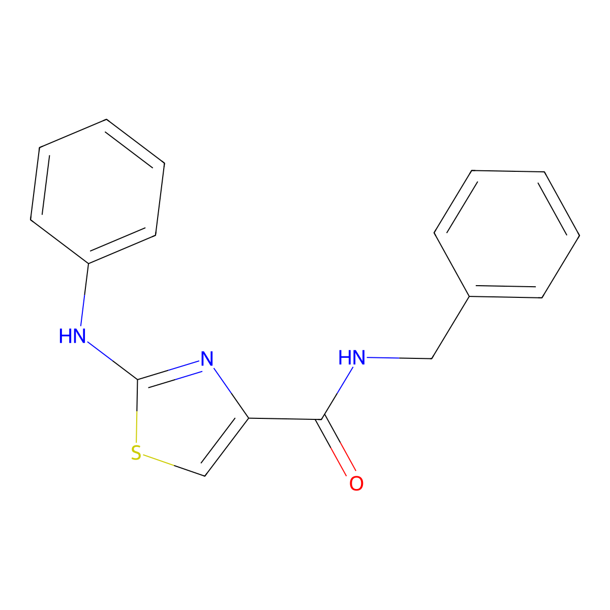 N-benzyl-2-(phenylamino)thiazole-4-carboxamide molecular structure, CAS 1105219-60-0