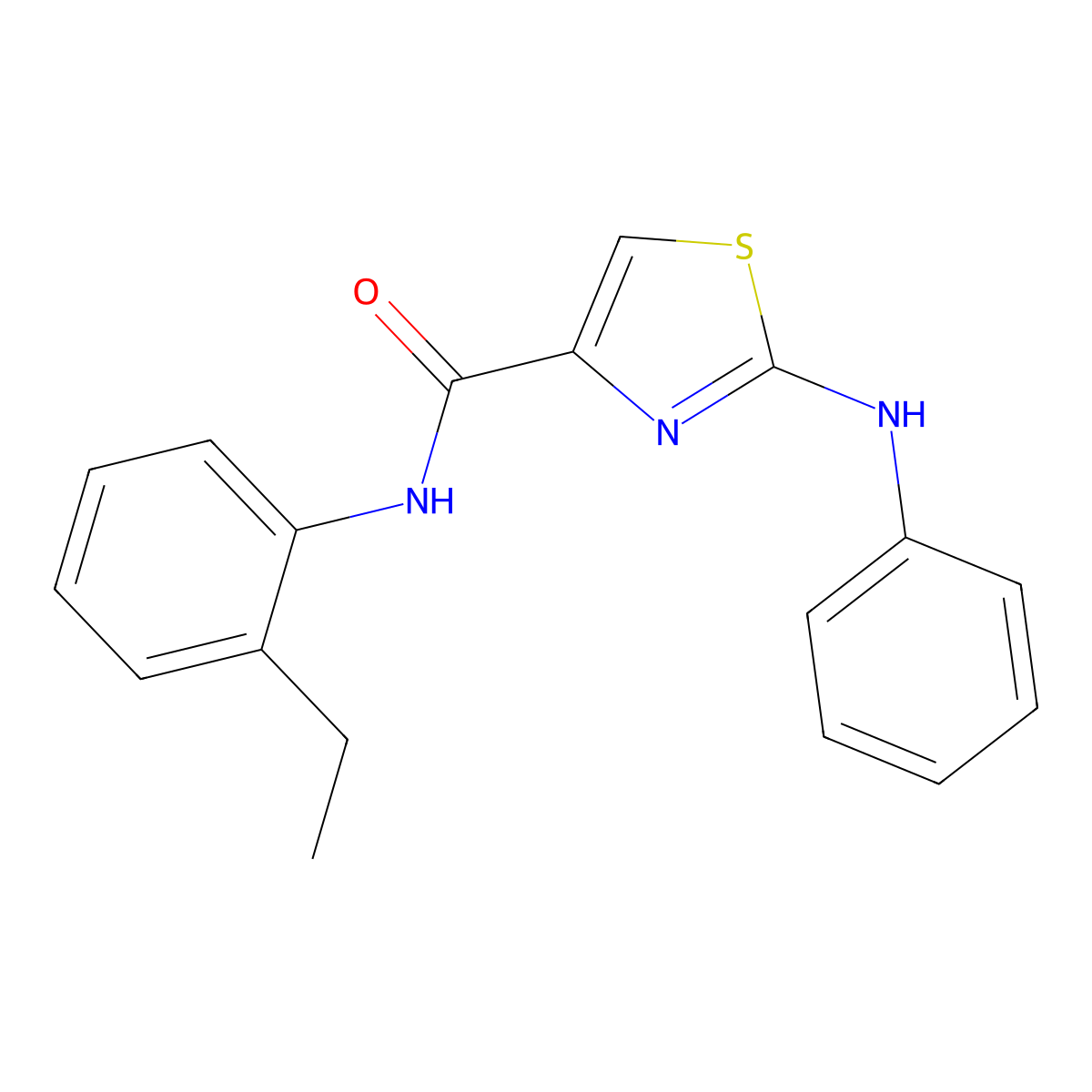 N-(2-ethylphenyl)-2-(phenylamino)thiazole-4-carboxamide molecular structure, CAS 1105219-67-7