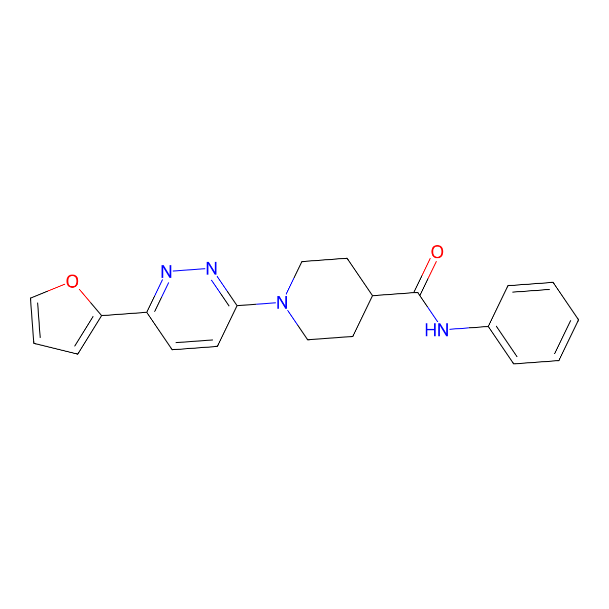 1-[6-(furan-2-yl)pyridazin-3-yl]-N-phenylpiperidine-4-carboxamide molecular structure, CAS 1105219-82-6