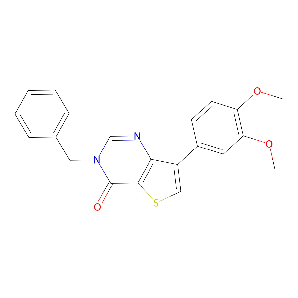 3-benzyl-7-(3,4-dimethoxyphenyl)-3H,4H-thieno[3,2-d]pyrimidin-4-one molecular structure, CAS 1105219-83-7