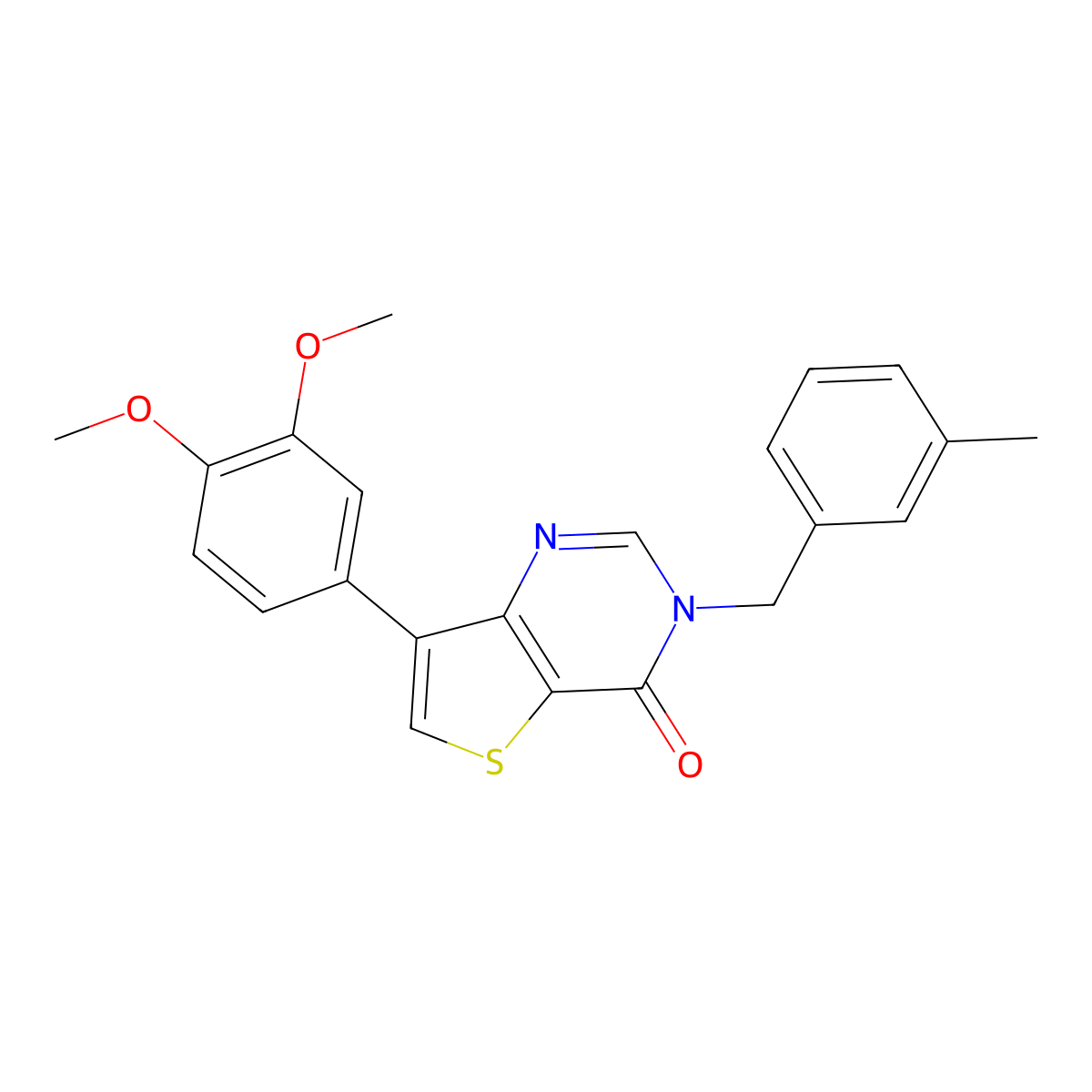7-(3,4-dimethoxyphenyl)-3-(3-methylbenzyl)thieno[3,2-d]pyrimidin-4(3H)-one molecular structure, CAS 1105219-90-6