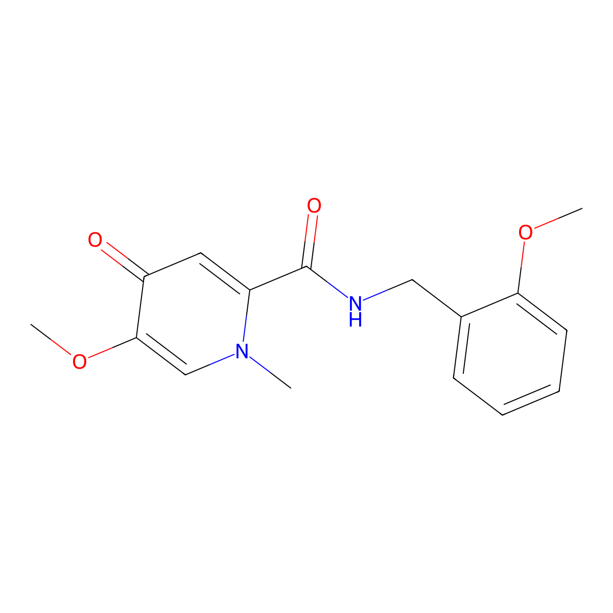 5-methoxy-N-(2-methoxybenzyl)-1-methyl-4-oxo-1,4-dihydropyridine-2-carboxamide molecular structure, CAS 1105219-94-0