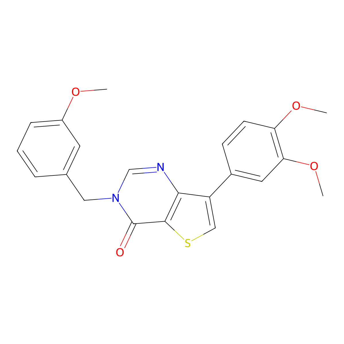7-(3,4-dimethoxyphenyl)-3-(3-methoxybenzyl)thieno[3,2-d]pyrimidin-4(3H)-one molecular structure, CAS 1105219-97-3
