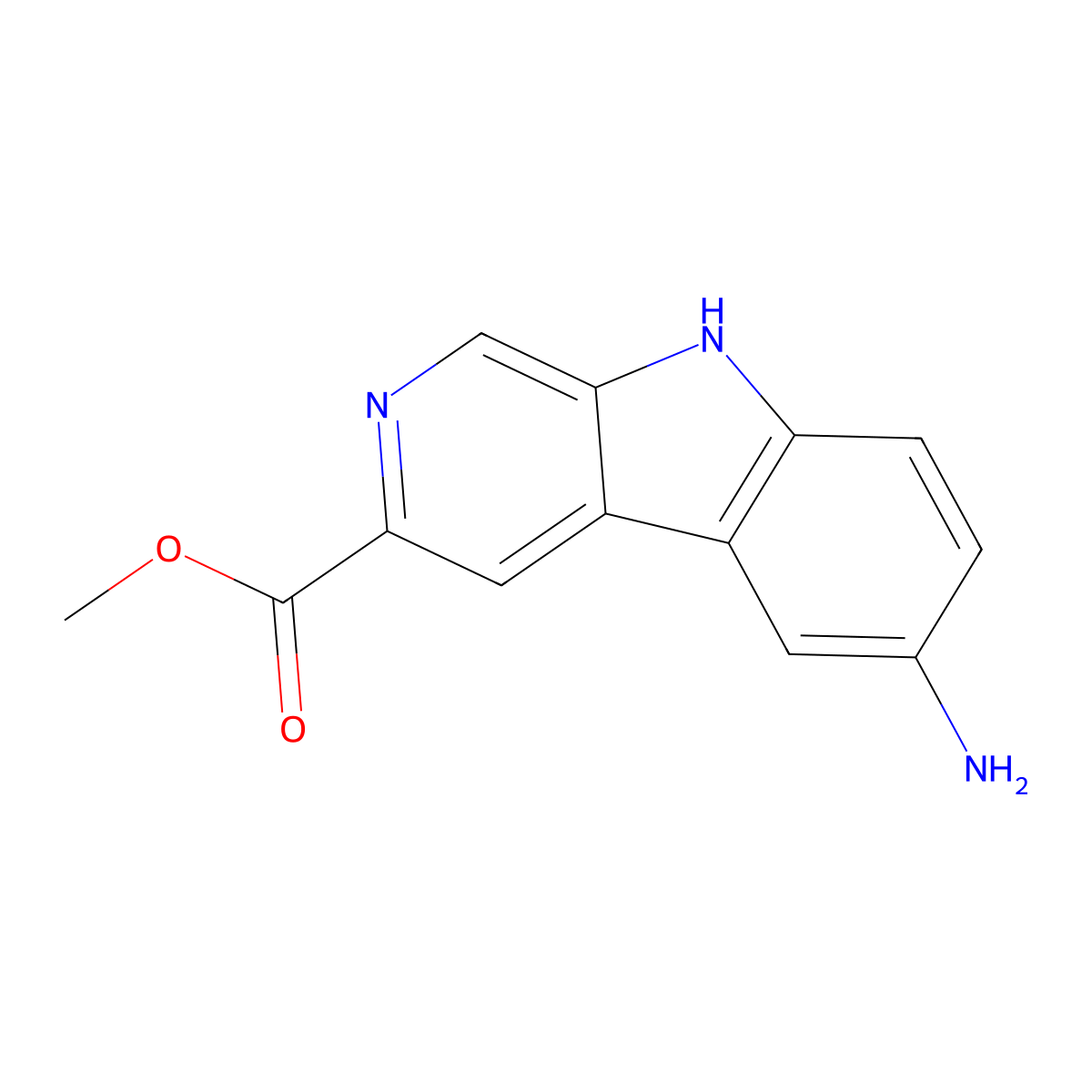 methyl 6-amino-9H-pyrido[3,4-b]indole-3-carboxylate molecular structure, CAS 110522-02-6
