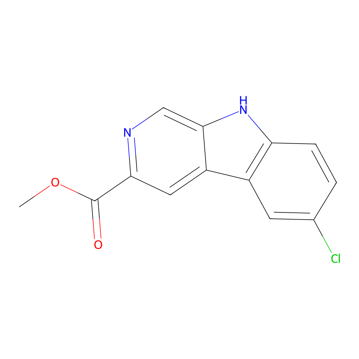 Methyl 6-chloro-9H-pyrido[3,4-b]indole-3-carboxylate molecular structure, CAS 110522-03-7