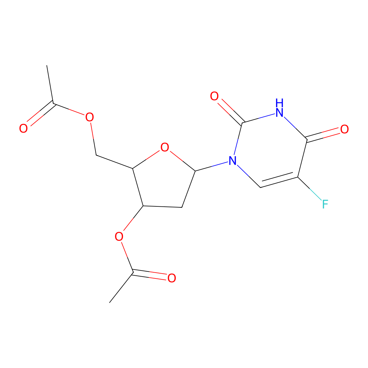 3',5'-Di-O-acetyl-2'-deoxy-5-fluorouridine molecular structure, CAS 110522-47-9