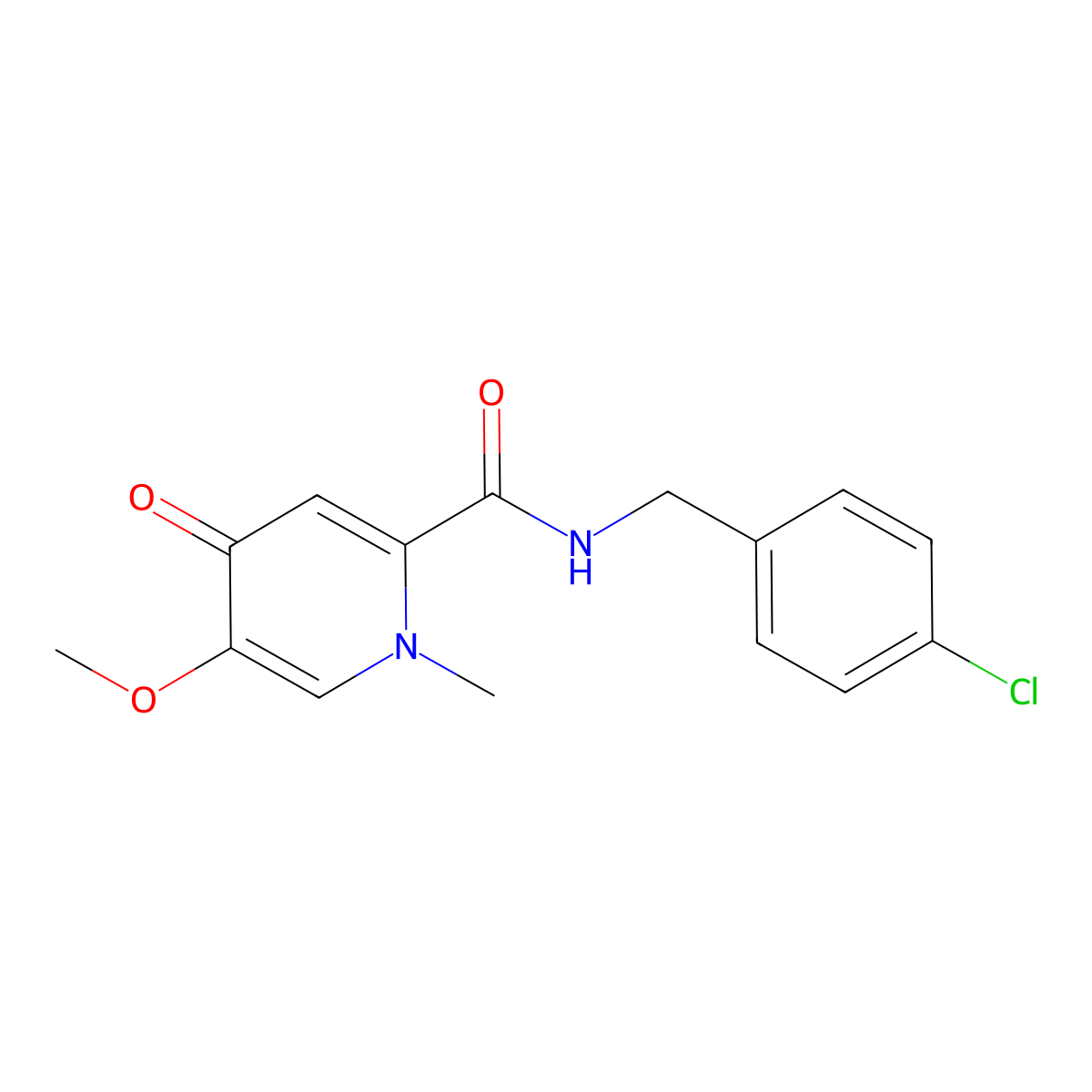 N-(4-chlorobenzyl)-5-methoxy-1-methyl-4-oxo-1,4-dihydropyridine-2-carboxamide molecular structure, CAS 1105220-01-6