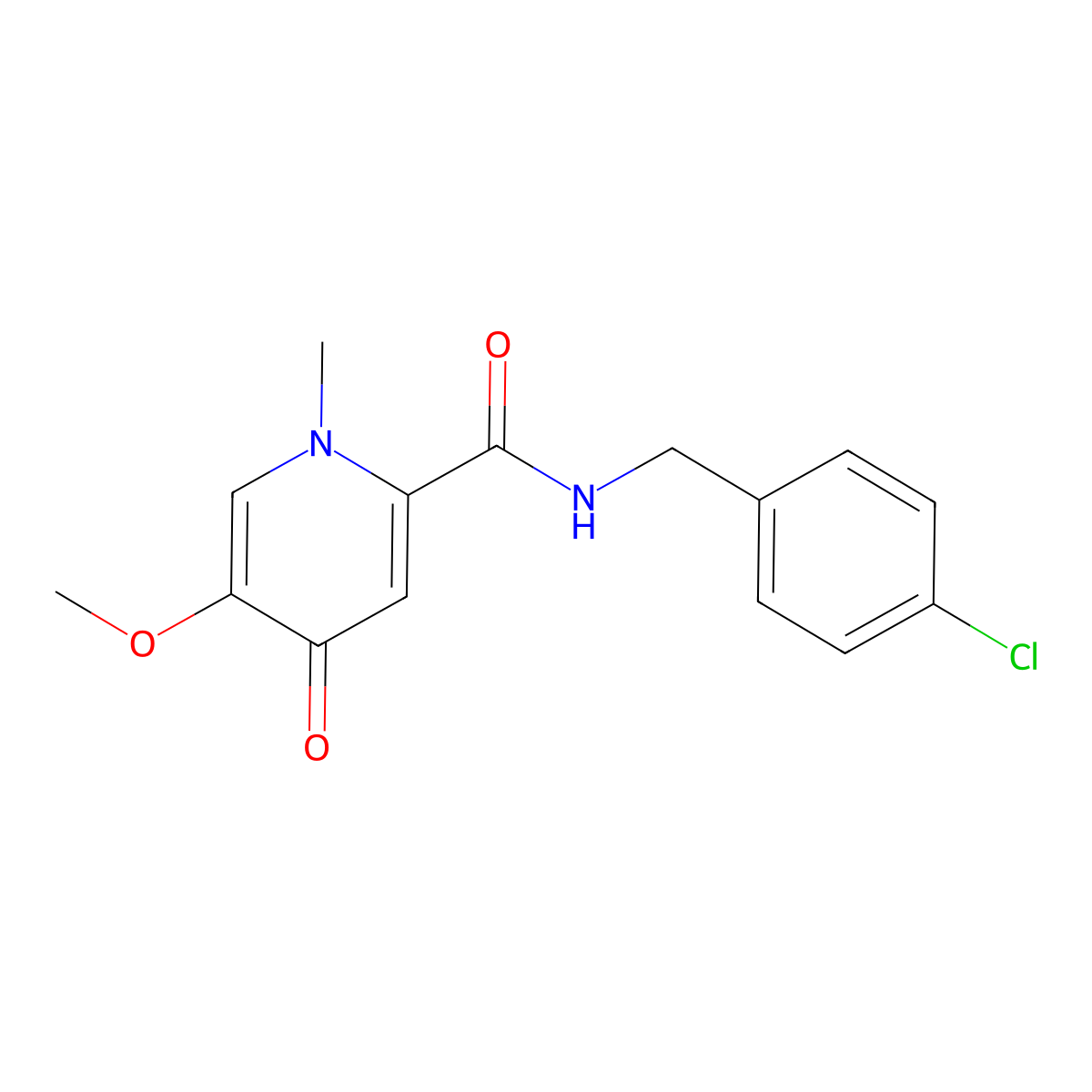 N-(4-chlorobenzyl)-5-methoxy-1-methyl-4-oxo-1,4-dihydropyridine-2-carboxamide molecular structure, CAS 1105220-01-6