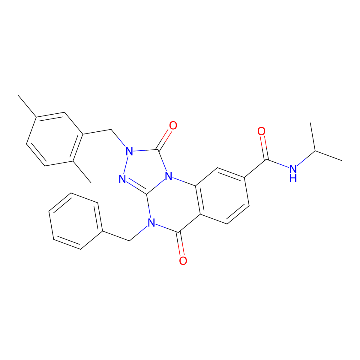 4-benzyl-2-[(2,5-dimethylphenyl)methyl]-1,5-dioxo-N-(propan-2-yl)-1H,2H,4H,5H-[1,2,4]triazolo[4,3-a]quinazoline-8-carboxamide molecular structure, CAS 1105220-05-0