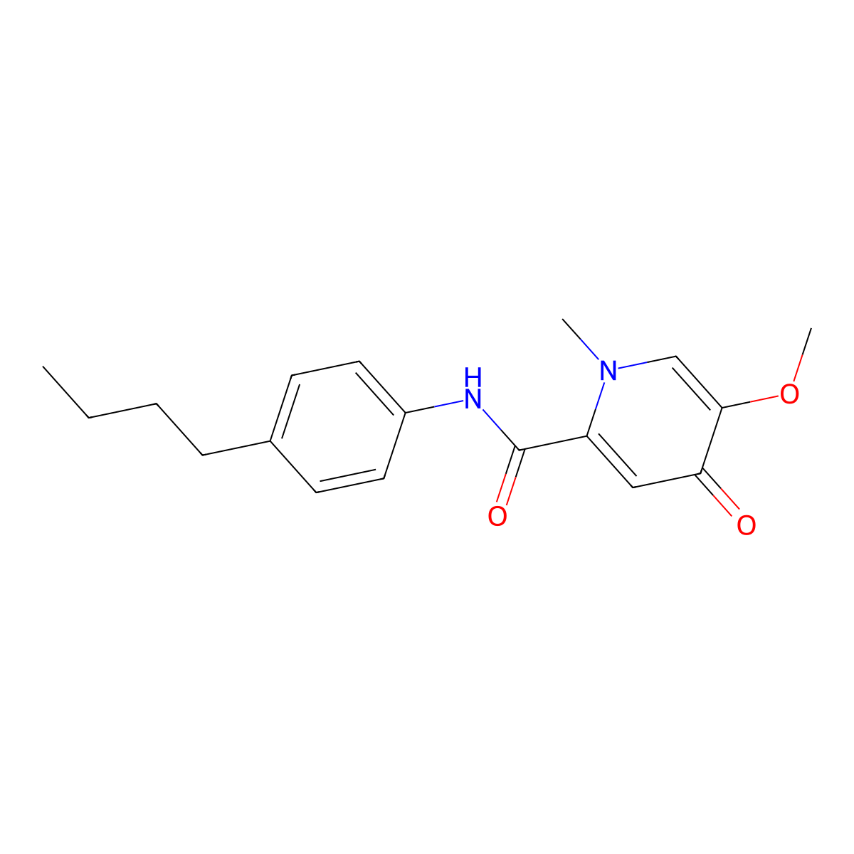N-(4-butylphenyl)-5-methoxy-1-methyl-4-oxo-1,4-dihydropyridine-2-carboxamide molecular structure, CAS 1105220-08-3