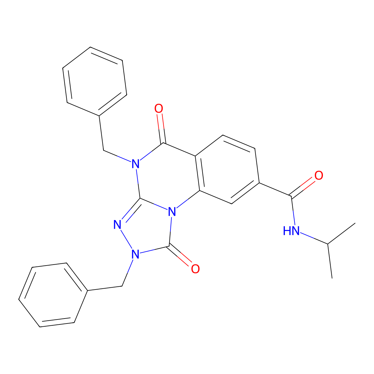 2,4-dibenzyl-N-isopropyl-1,5-dioxo-1,2,4,5-tetrahydro-[1,2,4]triazolo[4,3-a]quinazoline-8-carboxamide molecular structure, CAS 1105220-12-9