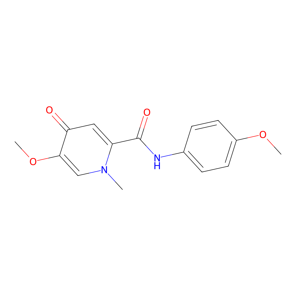 5-methoxy-N-(4-methoxyphenyl)-1-methyl-4-oxo-1,4-dihydropyridine-2-carboxamide molecular structure, CAS 1105220-14-1