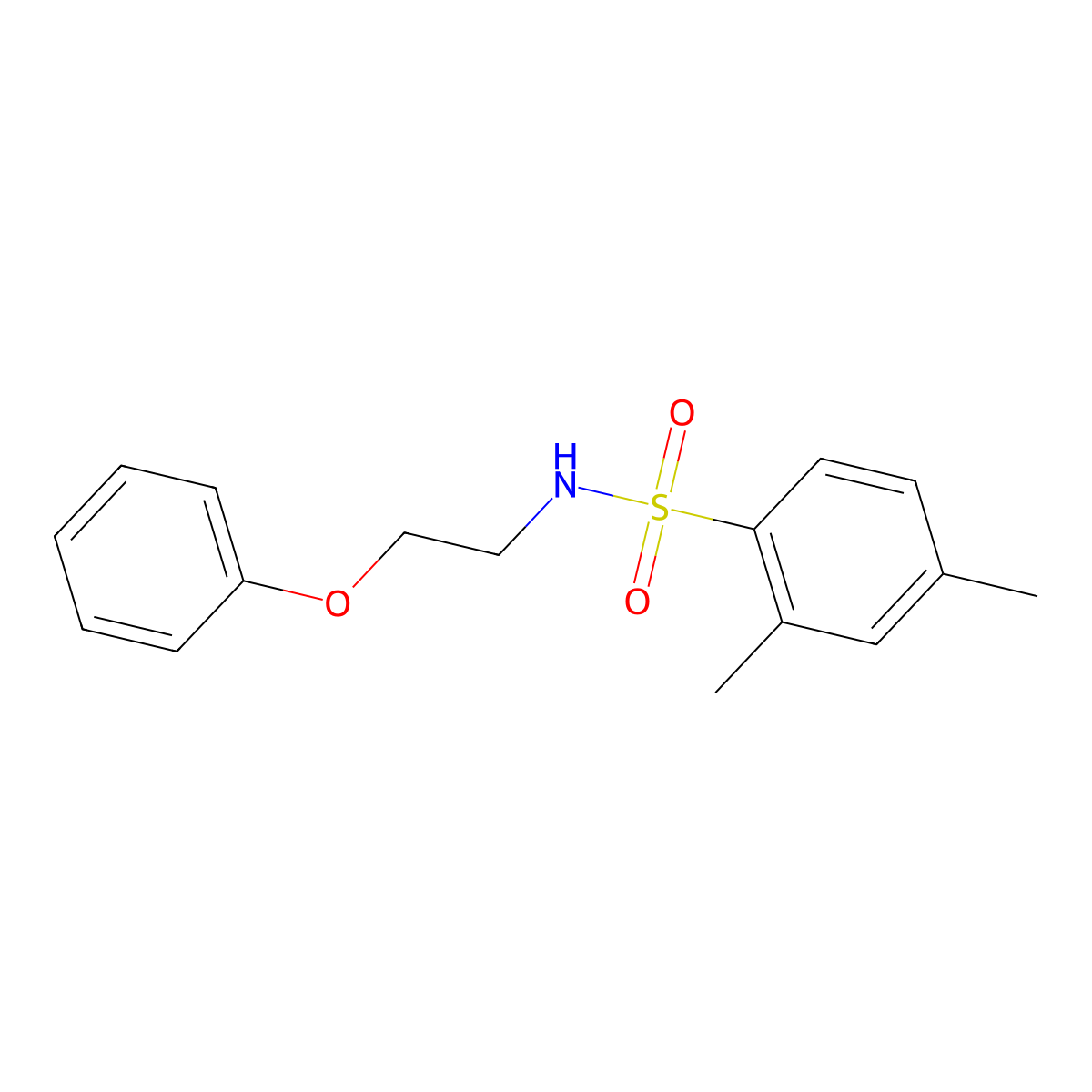 2,4-dimethyl-N-(2-phenoxyethyl)benzenesulfonamide molecular structure, CAS 1105220-37-8