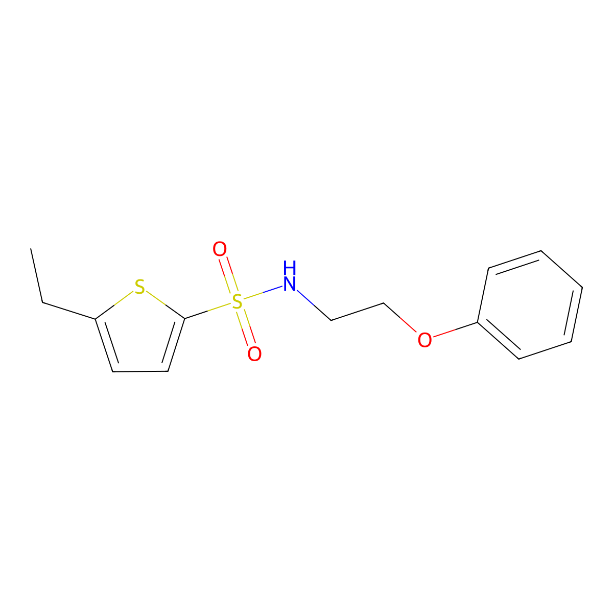 5-ethyl-N-(2-phenoxyethyl)thiophene-2-sulfonamide molecular structure, CAS 1105220-44-7