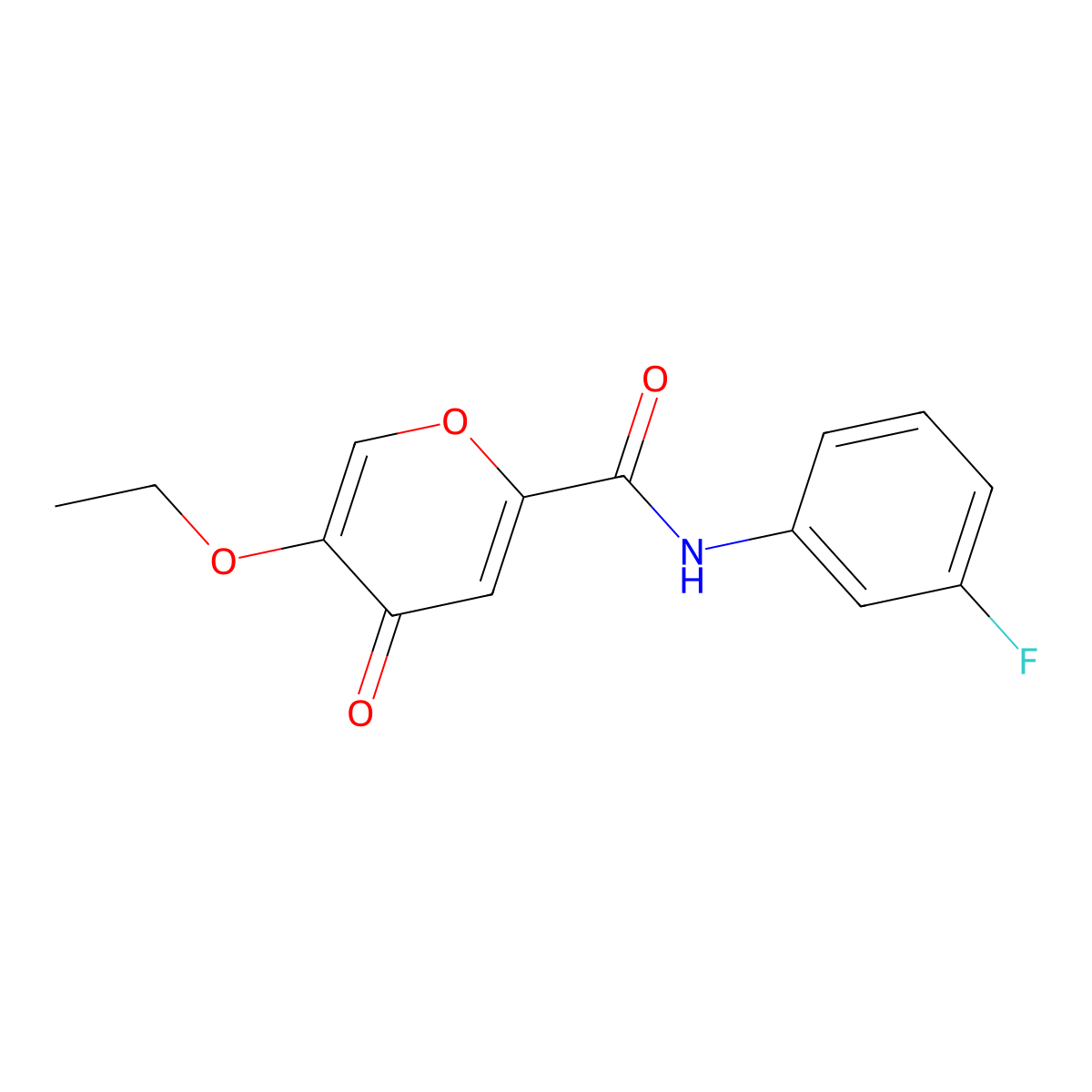 5-ethoxy-N-(3-fluorophenyl)-4-oxo-4H-pyran-2-carboxamide molecular structure, CAS 1105220-50-5